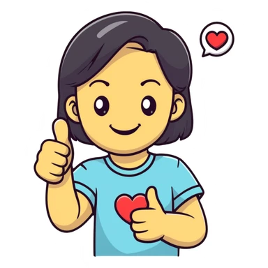 Super love girl sticker