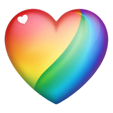 heart with rainbow gradient and leaf sticker