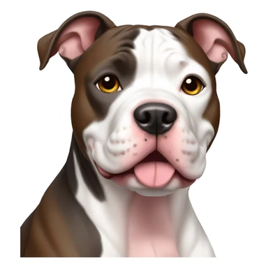 tri color pitbull with cropped ears sticker