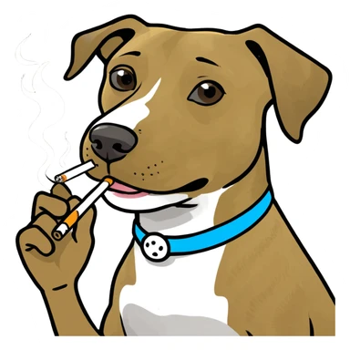 Dog smoking sticker
