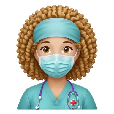 curly nurse sticker