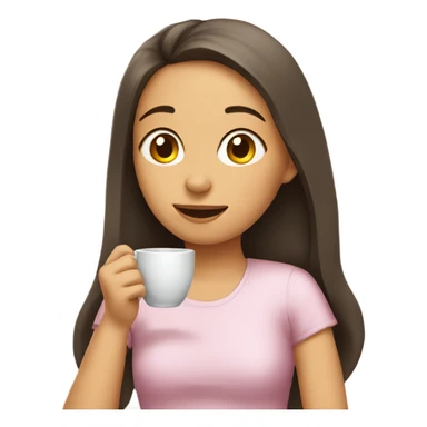 Girl sipping tea sticker