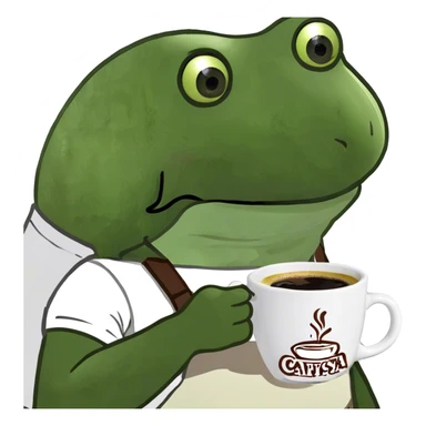 Hello kitty drinking coffee sticker