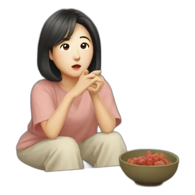 Kim Min-jeong watching television sticker