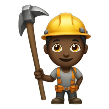 african miner with a pickaxe sticker