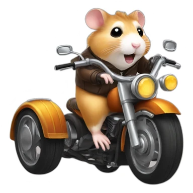 Hamster on a motorcycle with sidecar sticker