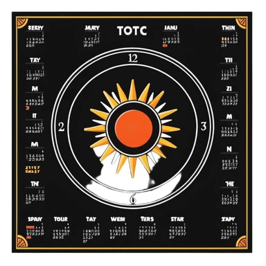 Toltec sun stone calendar sticker