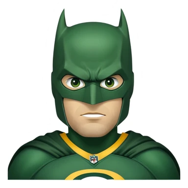 Batman as a Green Bay packers fan sticker