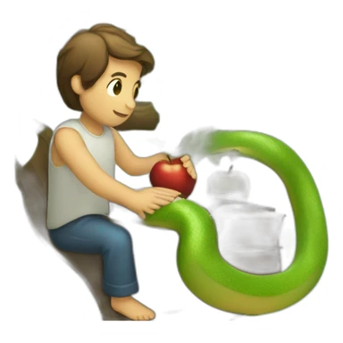 bible adam and snake on apple tree sticker
