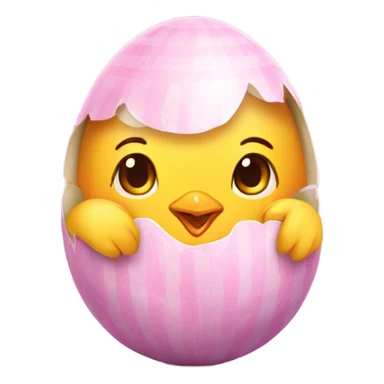 Cute chick in easter egg sticker