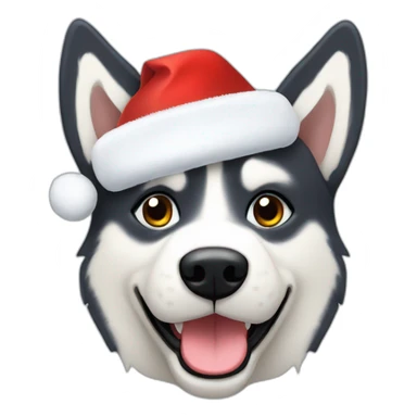 Husky avec un bonnet de père noël  sticker