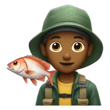 Young Fisherman with snapper sticker