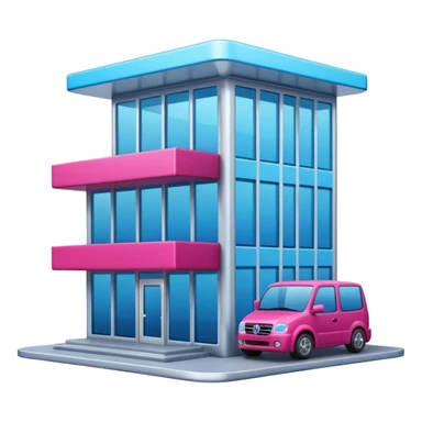 The building houses the Ozon order pickup point in its signature blue (digital blue) and raspberry colors. sticker