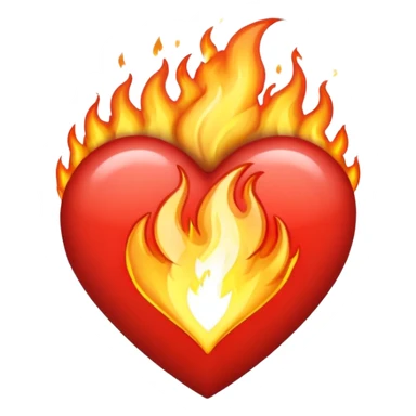 Make the heart on fire emoji white please  sticker