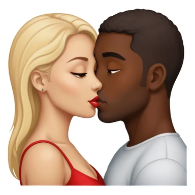 woman men kiss sticker