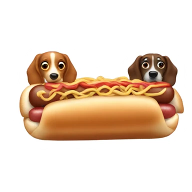 Two hotdogs eating spaghetti, Lady, and the tramp style sticker