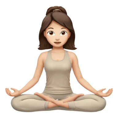 brunette yoga girl light crema clothes n sticker