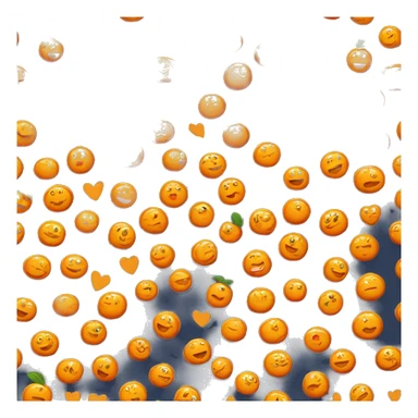 Happy orange with heart eyes sticker