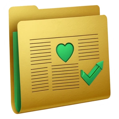 documents with golden and green colours sticker