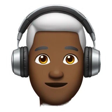 brown skin man with a pair of headphones on sticker