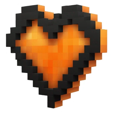 minecraft heart half orange half black sticker
