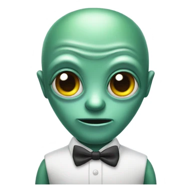 Alien with a bow tie  sticker