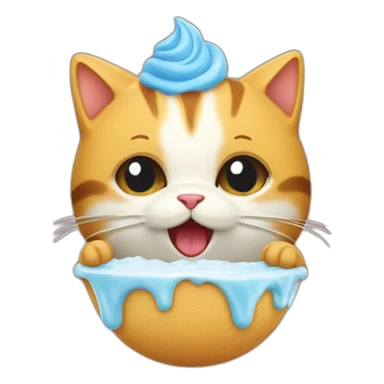 Un chat qui mange une glace sticker