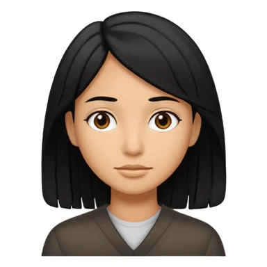 Medium hair length, black hair, tan skin sticker
