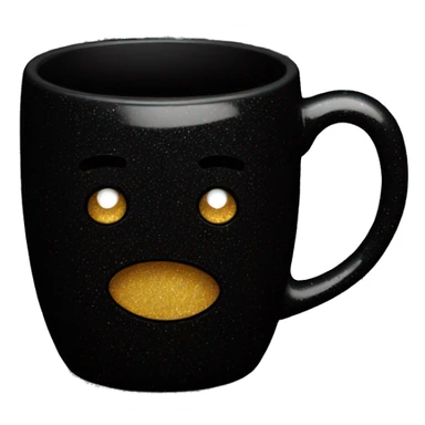 empty black mug with glitter sticker