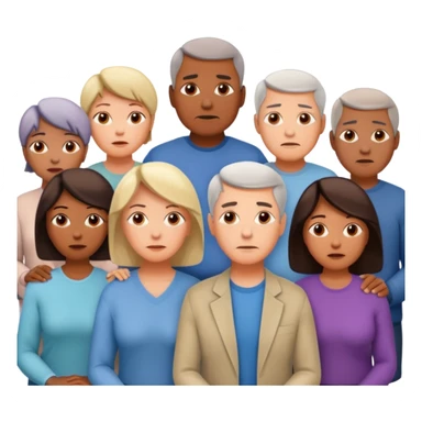 a gathering of middle aged adults as a support group sticker