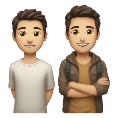 one white older brother with dark hair, one little brother with light hair one tanned sister with brown hair sticker