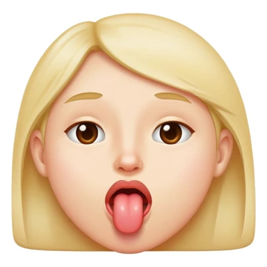 Side of a face of someone that is sticking out there tongue sticker
