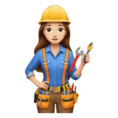 beautiful girl with long brown hair constructing new lounge room area sticker