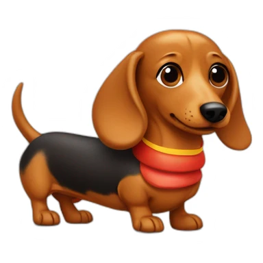 Dachshund wearing hotdog costume sticker