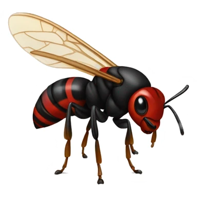 black and red hornet with white L on chest sticker