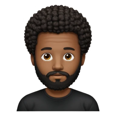 Dark brown skin man with beard and a tiny curly  Afro fade with dark dark brown eyes  sticker