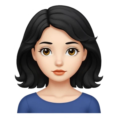 chica con pelo  negro liso y hasta los hombros  ondulada y ojos negros sticker