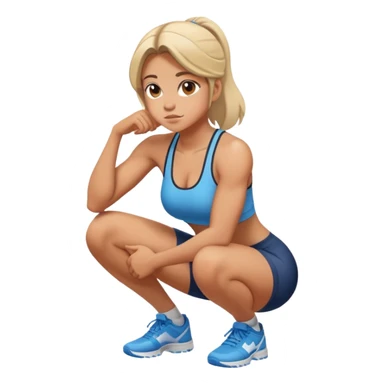 Girl squatting  sticker