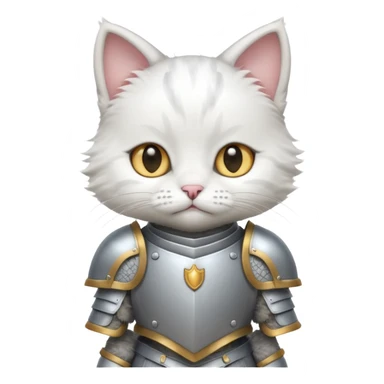 baby white cat armor sticker