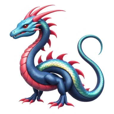 Salandit-Milotic-Hydreigon-Fakémon-hybrid-creature (full body)  sticker