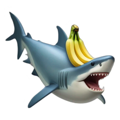 Requin mange banane sticker