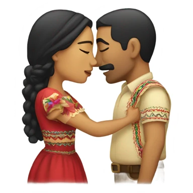 Mexican man and woman kissing sticker