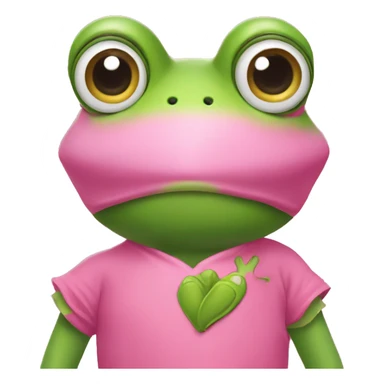 Pink heart wearing frog costume sticker