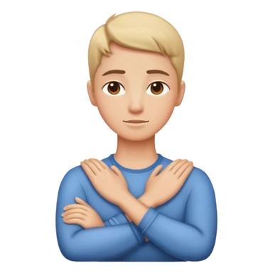 Person with arms crossed and hands on neck ￼ sticker