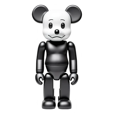 Bearbrick figure with signature KAWS X eyes, simplified toy bear shape with articulated limbs sticker
