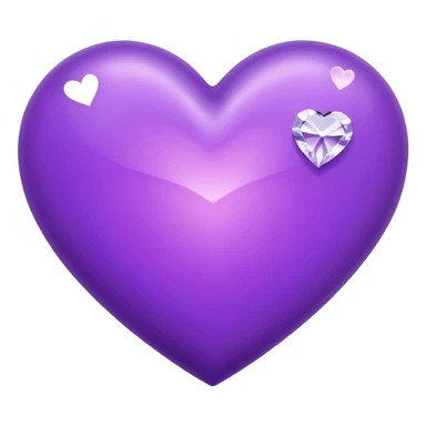 shiny 3d purple heart with diamonds sticker