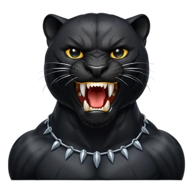 a black panther roaring sticker