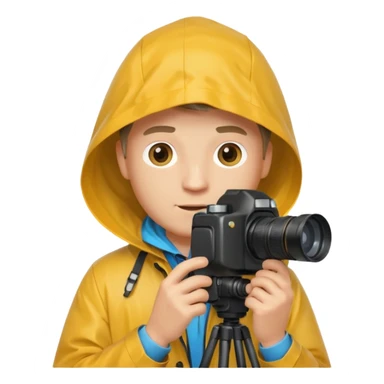 fotographer man with rain coat sticker
