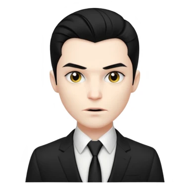{
      "type": "human",
      "look": "modern vampire, slick hairstyle, dark suit, loosened tie",
      "description": "a modern vampire with a slick hairstyle in a dark suit and loosened tie"
    } sticker