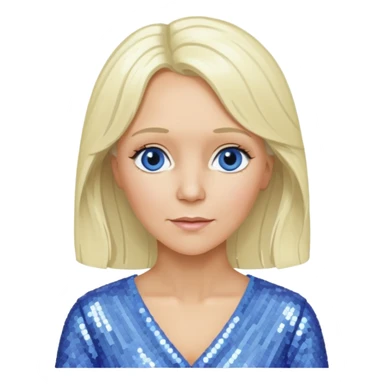  Agnetha Fältskog from ABBA with long platinum blonde hair, periwinkle sequin outfit  sticker